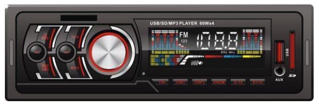 Автомобильный MP3-плеер с фиксированной панелью и подсветкой кнопок