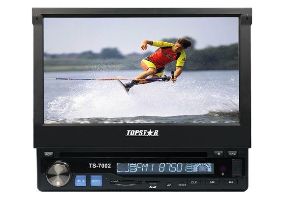 Один DIN 7-дюймовый автомобильный DVD-плеер с выдвижным экраном
