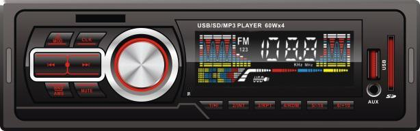 Автомобильный MP3-плеер с фиксированной панелью и входом MP3/USB/SD/MMC