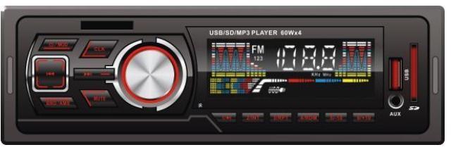 Автомобильный MP3-плеер с фиксированной панелью, FM-радио с эквалайзером