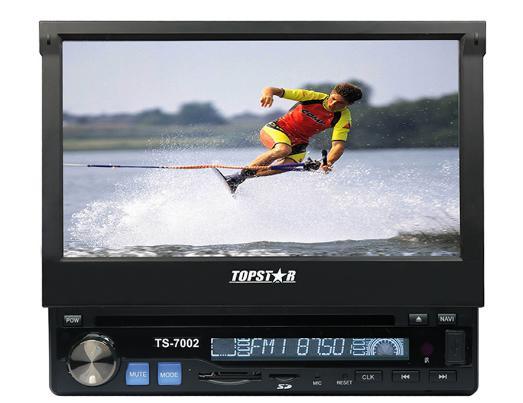 Один DIN 7-дюймовый автомобильный DVD-плеер с выдвижным экраном