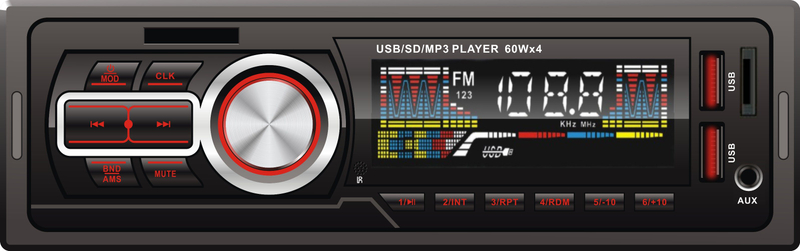 Автомобильный двойной USB-плеер с фиксированной панелью и входом MP3/USB/SD/MMC