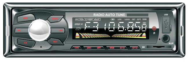 Автомобильный радиоприемник с фиксированной панелью One DIN, MP3-плеер