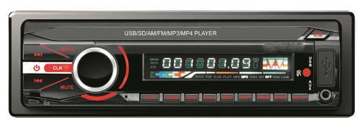 Автомобильный MP3-плеер со съемной панелью на один стандарт DIN и многоцветной подсветкой
