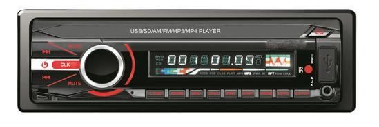 Автомобильный MP3-плеер со съемной панелью на один стандарт DIN и многоцветной подсветкой