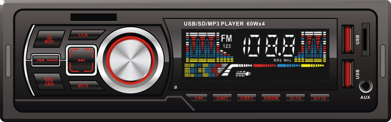 Автомобильный MP3-стереоплеер с фиксированной панелью и автозвуком с 2 USB-портами